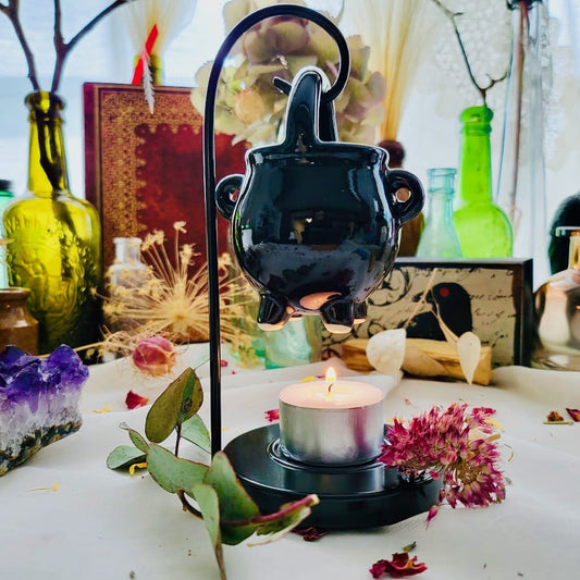 Black Cauldron Hanging Oil Burner image 0
